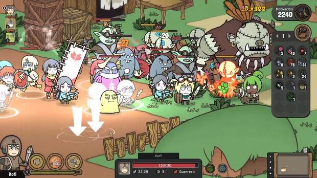 Con ustedes, el caos que puede verse en una batalla de 'Kofi Quest: Alpha Mod'.