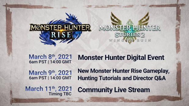 Monster Hunter evento digital hora y fecha