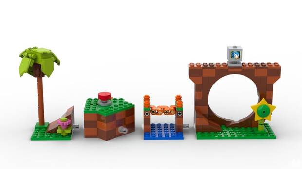 Green Hill con piezas Lego en el nuevo set de Sonic.