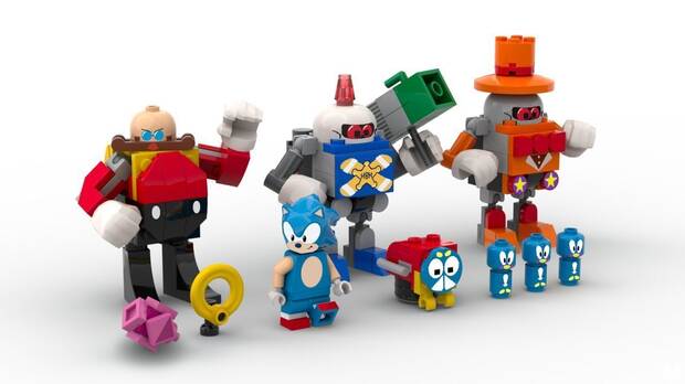 Personajes del set de Lego inspirado en Sonic.
