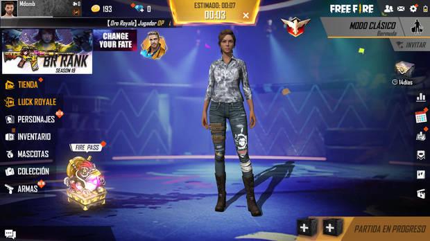 'Garena Free Fire' cuenta incluso con el estandarizado 'lobby' de los 'battle royale'.
