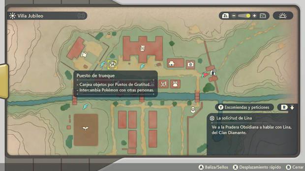 Leyendas Pokémon: Arceus - Localización en Villa Jubileo del puesto de trueque