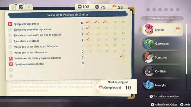 Leyendas Pokémon: Arceus - Tareas de la Pokédex para ganar puntos de investigación