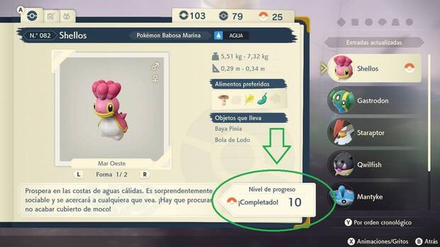 Leyendas Pokémon: Arceus - Alcanza el nivel 10 de progreso de cada Pokémon