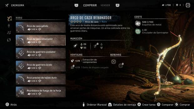 Horizon Forbidden West - Arma Arco de caza rebanador
