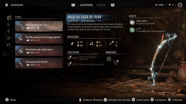 Horizon Forbidden West - Arma Arco de caza de pira