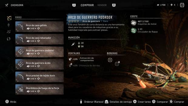 Horizon Forbidden West - Arma Arco de guerrero podador