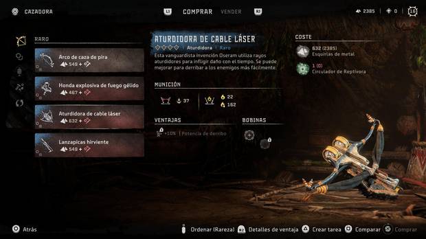 Horizon Forbidden West - Arma Aturdidora de cable láser
