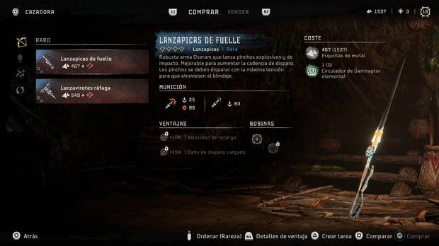 Horizon Forbidden West - Arma Lanzapicas de fuelle