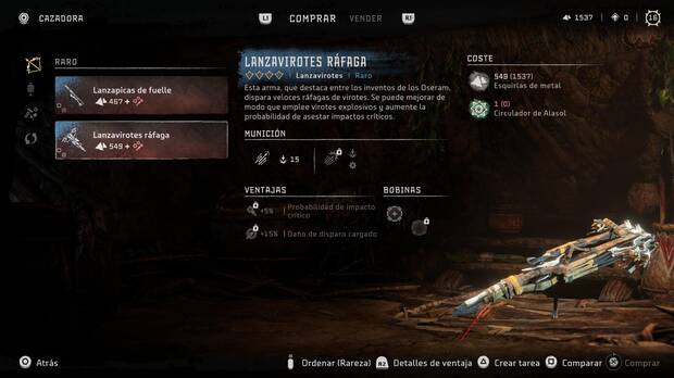 Horizon Forbidden West - Arma Lanzavirotes ráfaga