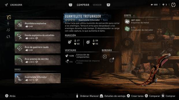 Horizon Forbidden West - Arma Guantelete triturador