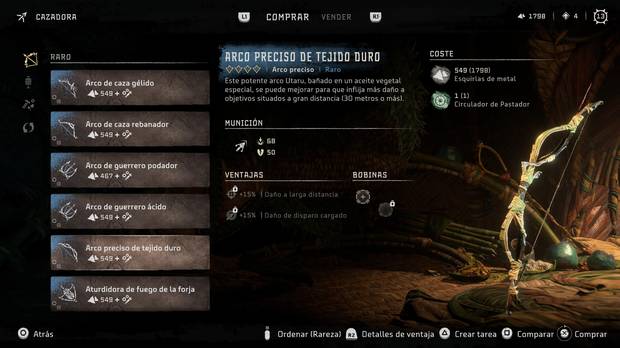 Horizon Forbidden West - Arma Arco preciso de tejido duro