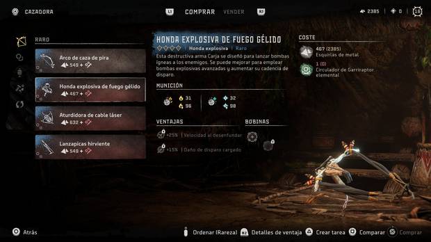 Horizon Forbidden West - Arma Honda explosiva de fuego gélido