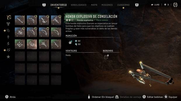 Horizon Forbidden West - Arma Honda explosiva de congelación