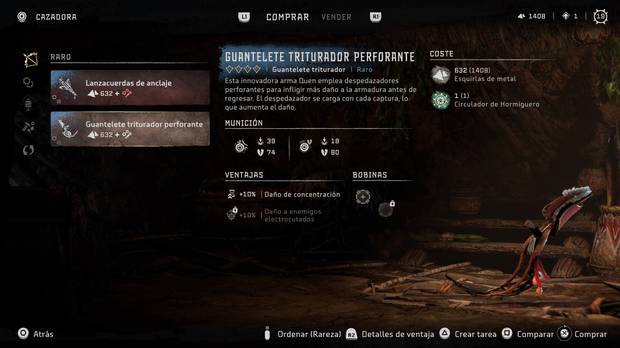Horizon Forbidden West - Arma Guantelete triturador perforante