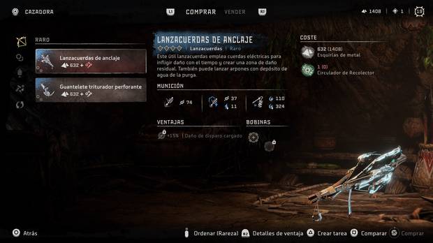 Horizon Forbidden West - Arma Lanzacuerdas de anclaje