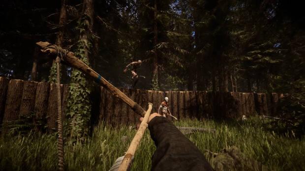 Caníbales saltando vallas en Sons of the Forest.