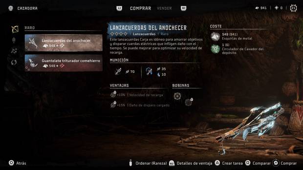 Horizon Forbidden West - Arma Lanzacuerdas del anochecer