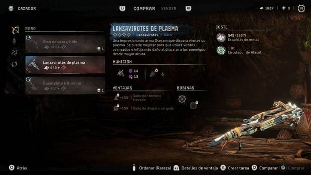 Horizon Forbidden West - Arma Lanzavirotes de plasma