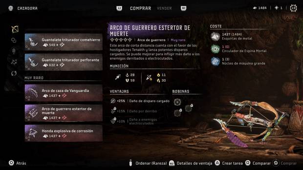 Horizon Forbidden West - Arma Arco de guerrero estertor de muerte