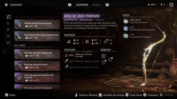 Horizon Forbidden West - Arma Arco de caza pirómano