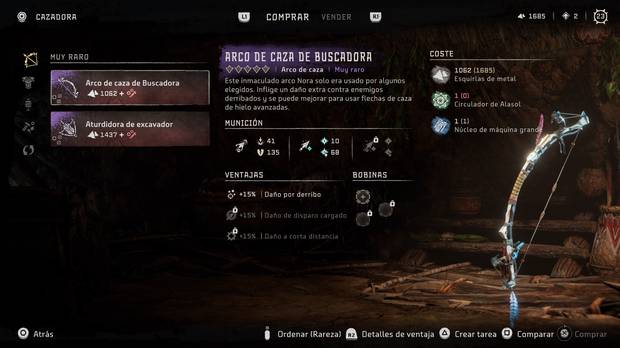 Horizon Forbidden West - Arma Arco de caza de Buscadora