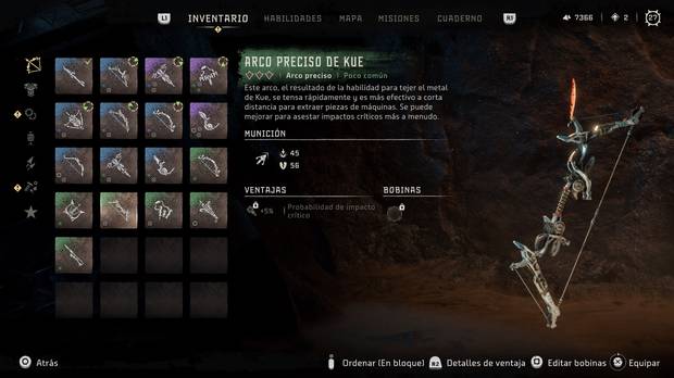 Horizon Forbidden West - Arma Arco preciso de Kue