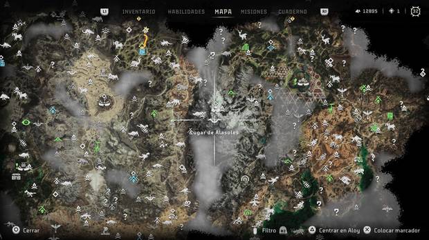 Horizon Forbidden West - Lugar para sabotear Alasol en el mapa