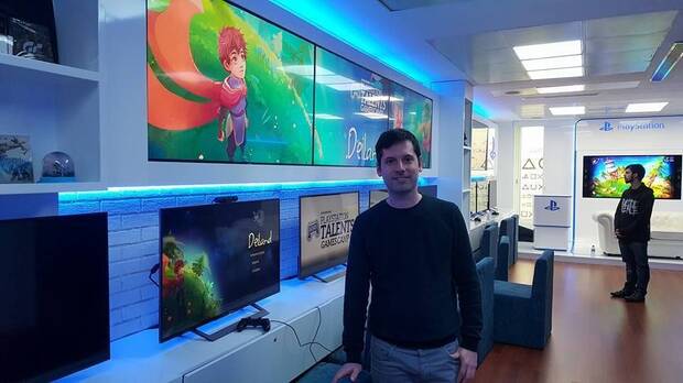 Cózar presentó en las oficinas de PlayStation en Madrid 'Deiland' el día del lanzamiento.
