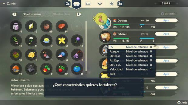 Leyendas Pokémon: Arceus - Cómo aumentar los niveles de esfuerzo y efectos