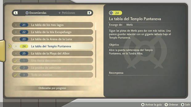 Leyendas Pokémon: Arceus - Encomienda nş 24 La tabla del Templo Puntaneva