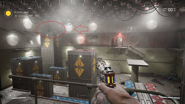 Atomic Heart - Localización del cofre con el diagrama del arma Fusil de riel