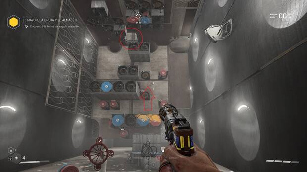 Atomic Heart - Trepar por los campos magnéticos en la sala con manivela