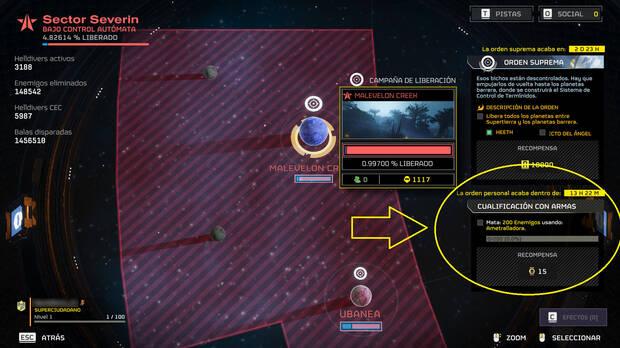Helldivers 2 - Conseguir medallas completando la orden personal