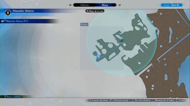 Final Fantasy VII Rebirth - Captulo 1: Sefirot, el hroe: ubicacin del ascensor en la mansin Shinra