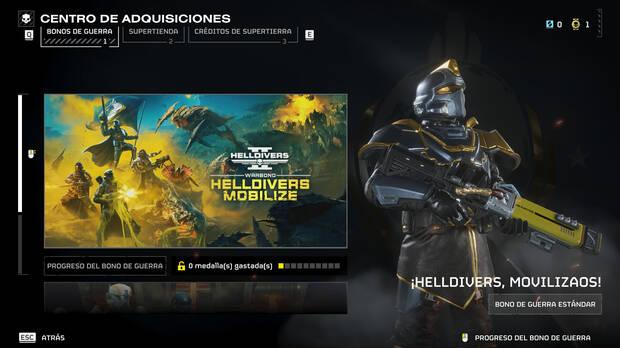Helldivers 2 - Comprar más armas y armaduras en los bonos de guerra