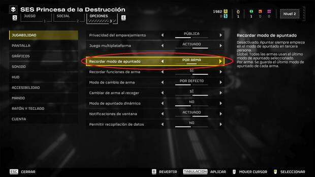 Helldivers 2 - Configurar la cámara de apuntado en opciones