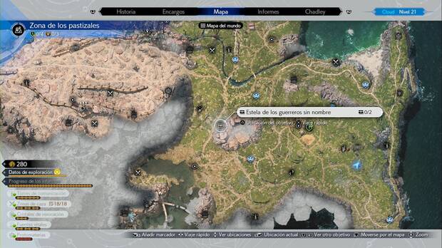 Final Fantasy VII Rebirth - Cofres ocultos en la Estela de los guerreros sin nombre