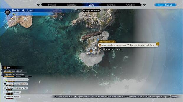 Final Fantasy VII Rebirth - Prospecciones en la región de Junon: ubicación de La fuente vital del faro