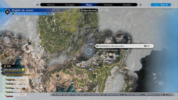 Final Fantasy VII Rebirth - Cofres ocultos en Desfiladero del pescador
