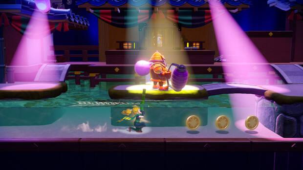 Cada obra tiene su particularidad jugable. Peach Ninja, por ejemplo, tiene secciones de sigilo.