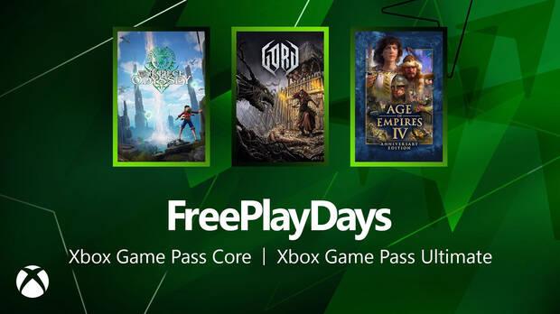 Juegos gratis de la semana en Free Play Days de Xbox Game Pass Core.