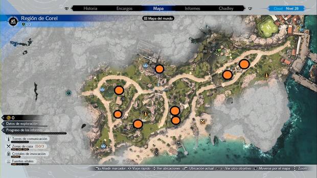 Final Fantasy VII Rebirth - El Vistamar a toda vela: ubicación de las tirolinas
