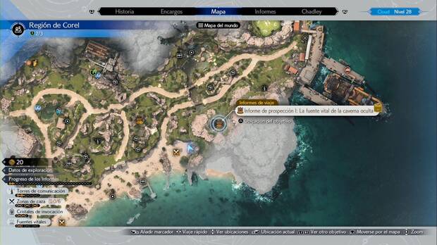 Final Fantasy VII Rebirth - Prospecciones en Corel: La fuente vital de la caverna oculta