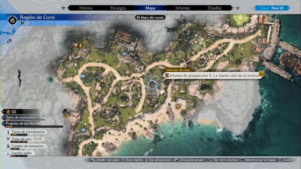 Final Fantasy VII Rebirth - Prospecciones en Corel: La fuente vital de la tirolina