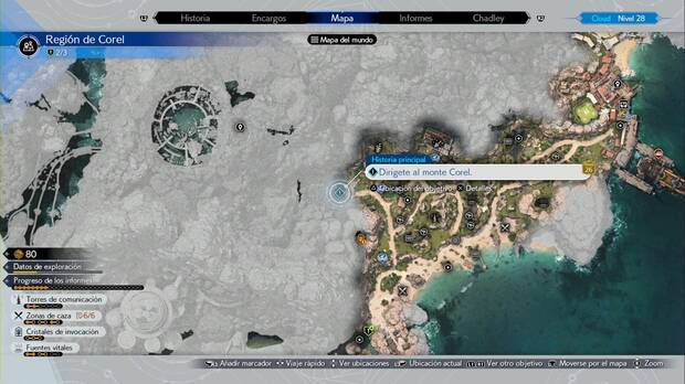 Final Fantasy VII Rebirth - Capítulo 7: ubicación de la entrada al monte Corel