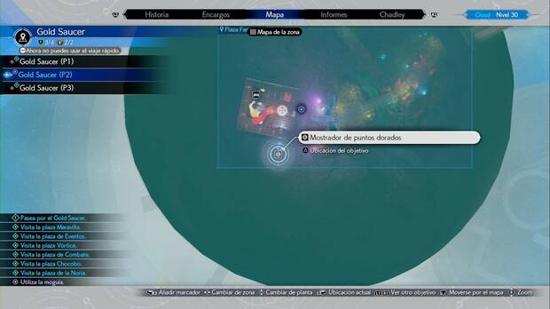 Final Fantasy VII Rebirth - Ubicación del mostrador del Gold Saucer