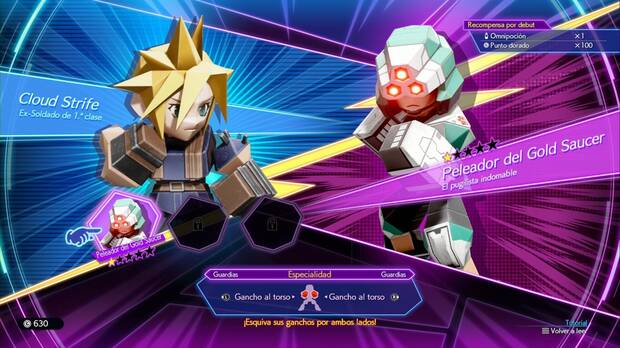 Final Fantasy VII Rebirth - Combate 3D: Peleador del Gold Saucer