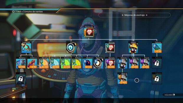 No Man's Sky - Todas las mejoras de tecnología para el exotraje