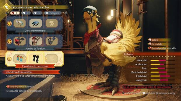 Final Fantasy VII Rebirth - Carreras de chocobos: configuración del chocobo para la Copa chocobo